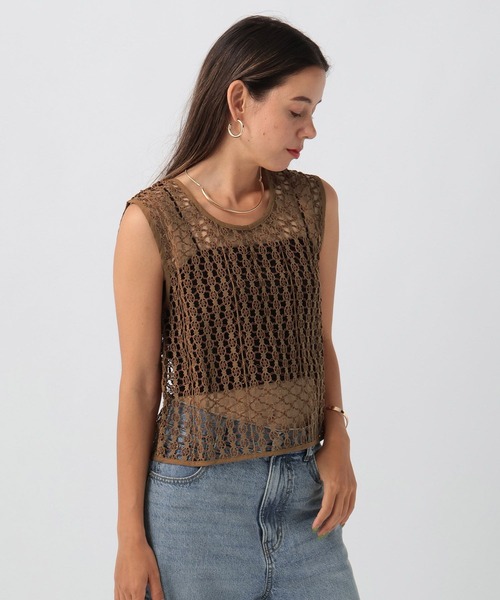 BAYFLOW（ベイフロー）の「[前後で着られる]INDIAN 2WAY ベスト（ベスト・レディース・ライトブラウン/オフホワイト/チャコール・FREE）」の20枚目の写真