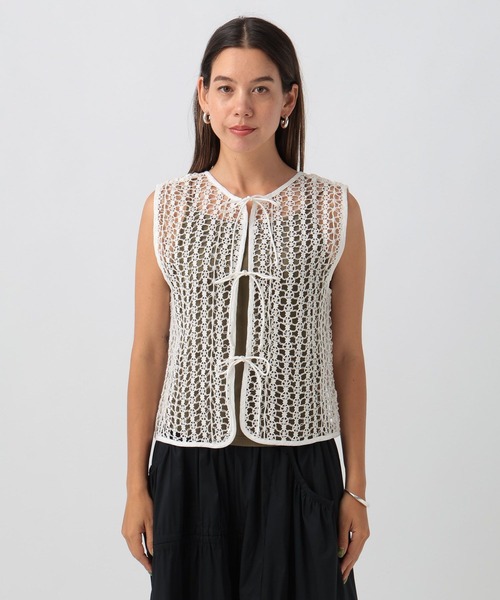 BAYFLOW（ベイフロー）の「[前後で着られる]INDIAN 2WAY ベスト（ベスト・レディース・ライトブラウン/オフホワイト/チャコール・FREE）」の22枚目の写真