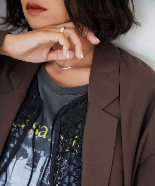 BAYFLOW（ベイフロー）の「[前後で着られる]INDIAN 2WAY ベスト（ベスト・レディース・ライトブラウン/オフホワイト/チャコール・FREE）」の8枚目の写真