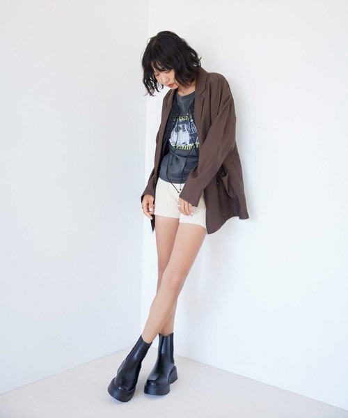 BAYFLOW（ベイフロー）の「[前後で着られる]INDIAN 2WAY ベスト（ベスト・レディース・ライトブラウン/オフホワイト/チャコール・FREE）」の6枚目の写真