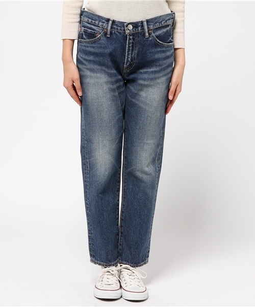 X-girl(エックスガール)の「【X-girl Jean】TAPERED 5POCKET JEAN WASH(デニムパンツ・レディース・ダークインディゴブルー・2/0/1)」の2枚目の写真