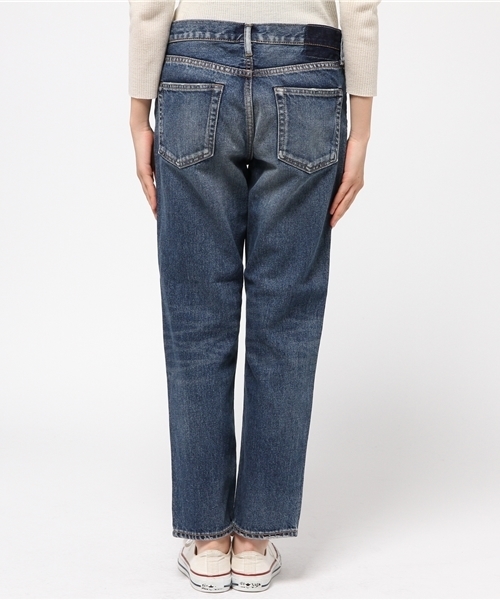 X-girl(エックスガール)の「【X-girl Jean】TAPERED 5POCKET JEAN WASH(デニムパンツ・レディース・ダークインディゴブルー・2/0/1)」の4枚目の写真