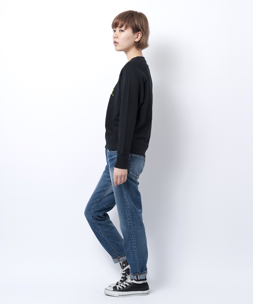 X-girl(エックスガール)の「【X-girl Jean】TAPERED 5POCKET JEAN WASH(デニムパンツ・レディース・ダークインディゴブルー・2/0/1)」の12枚目の写真