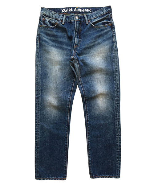 X-girl(エックスガール)の「【X-girl Jean】TAPERED 5POCKET JEAN WASH(デニムパンツ・レディース・ダークインディゴブルー・2/0/1)」の14枚目の写真