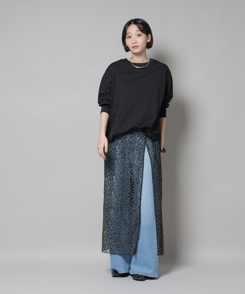 NANO universe(ナノユニバース)の「CVCプレーティング天竺ラウンドヘムカットトップス(Tシャツ/カットソー・レディース・ブラック/ホワイト/ブラウン・FREE)」の19枚目の写真