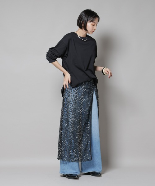 NANO universe(ナノユニバース)の「CVCプレーティング天竺ラウンドヘムカットトップス(Tシャツ/カットソー・レディース・ブラック/ホワイト/ブラウン・FREE)」の10枚目の写真