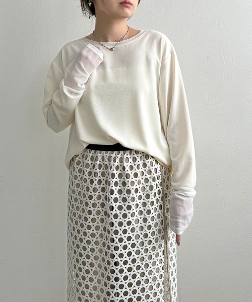 LHELBIE（レルビエ）の「ロンTブラウス（シャツ/ブラウス・レディース・ブラック/ブルー/オフホワイト/イエロー/ホワイト・M）」の3枚目の写真