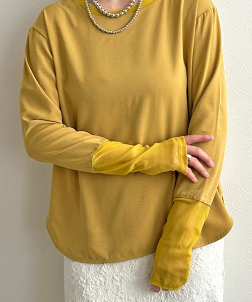 LHELBIE（レルビエ）の「ロンTブラウス（シャツ/ブラウス・レディース・ブラック/ブルー/オフホワイト/イエロー/ホワイト・M）」の5枚目の写真