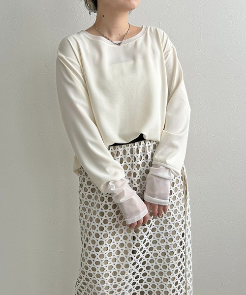 LHELBIE（レルビエ）の「ロンTブラウス（シャツ/ブラウス・レディース・ブラック/ブルー/オフホワイト/イエロー/ホワイト・M）」の10枚目の写真