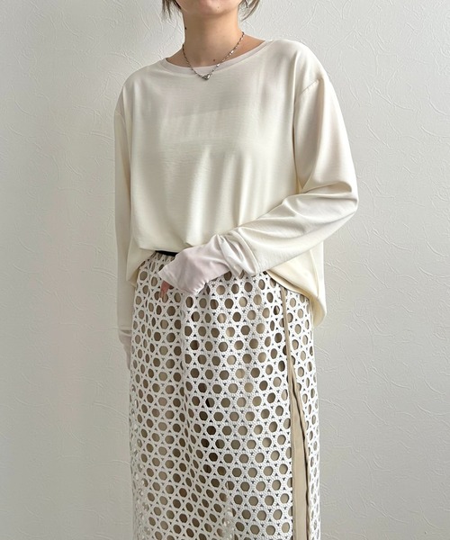 LHELBIE（レルビエ）の「ロンTブラウス（シャツ/ブラウス・レディース・ブラック/ブルー/オフホワイト/イエロー/ホワイト・M）」の9枚目の写真