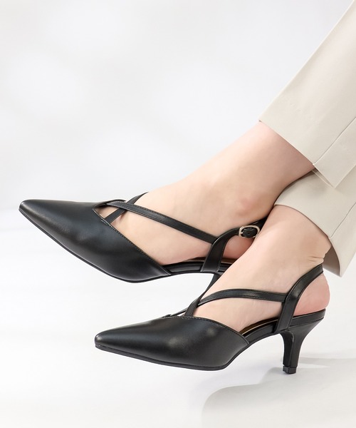 LibertyDoll（リバティードール）の「LibertyDoll/ポインテッドトゥ Vカットスリングバック パンプス(4195)（パンプス・レディース・アイボリー/ブラック/シルバー・S/LL/L/M）」の11枚目の写真