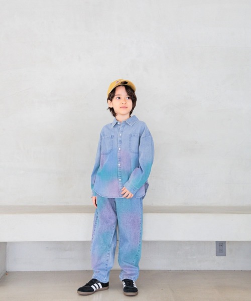 BAYFLOW（ベイフロー）の「[ペイント＆タイダイ]加工デニムシャツ(KIDS)（シャツ/ブラウス・キッズ・その他1/その他2・140cm/130cm/120cm/110cm/150cm）」の5枚目の写真