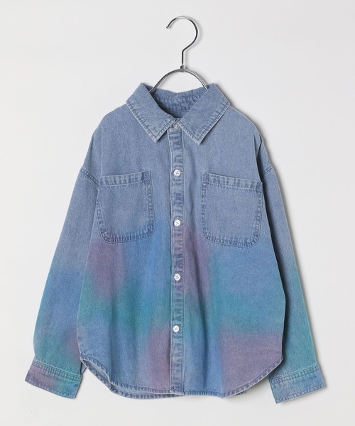 セール】[ペイント＆タイダイ]加工デニムシャツ(KIDS)（シャツ