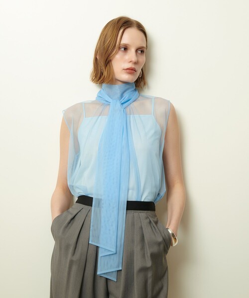 allureville（アルアバイル）の「シアーチュールボウプルオーバー（Tシャツ/カットソー・レディース・アイボリー/ブルー/ブラック・2）」の3枚目の写真