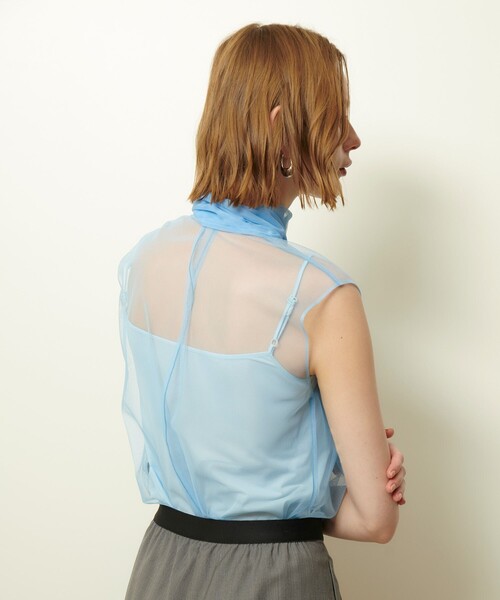 allureville（アルアバイル）の「シアーチュールボウプルオーバー（Tシャツ/カットソー・レディース・アイボリー/ブルー/ブラック・2）」の7枚目の写真