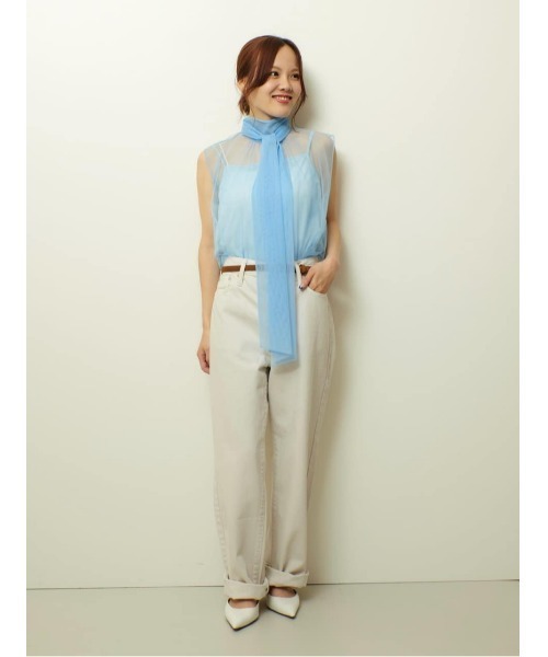 allureville（アルアバイル）の「シアーチュールボウプルオーバー（Tシャツ/カットソー・レディース・アイボリー/ブルー/ブラック・2）」の4枚目の写真