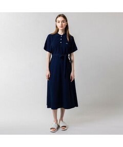 インディゴ 鹿の子ポロドレス マキシ丈ワンピース フレア Iライン セール】インディゴ 鹿の子ポロドレス マキシ丈ワンピース