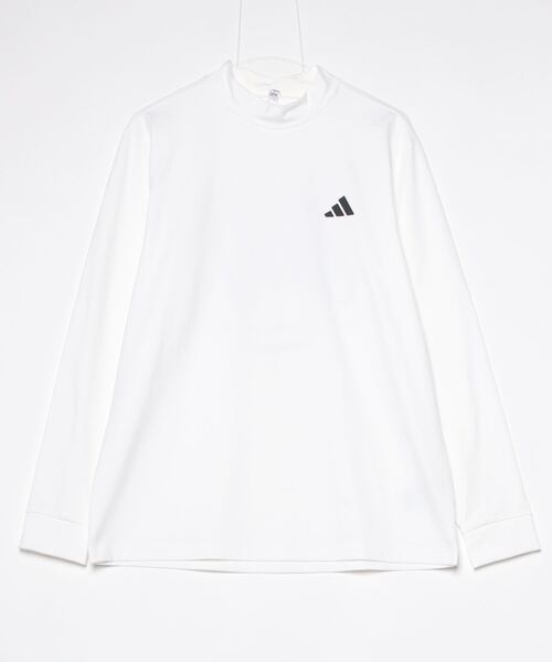 未使用adidasゴルフ　ホワイトモックネックトップス bosロゴ刺繍　暖かい adidas（アディダス） モックネックシャツ 半袖 レディース ゴルフ