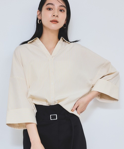 VIS（ビス）の「【WEB限定】スキッパーワイドスリーブシャツ/通勤対応（シャツ/ブラウス・レディース・ホワイト系その他7/ブルー系その他/ブルー/ベージュ系その他・FREE）」の8枚目の写真