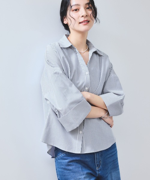 VIS（ビス）の「【WEB限定】スキッパーワイドスリーブシャツ/通勤対応（シャツ/ブラウス・レディース・ホワイト系その他7/ブルー系その他/ブルー/ベージュ系その他・FREE）」の13枚目の写真