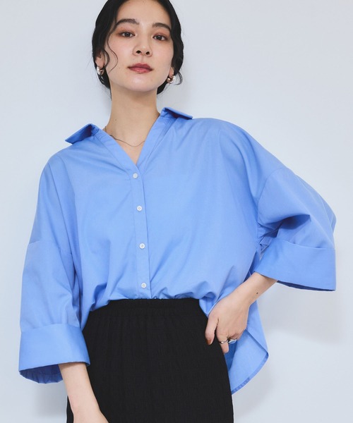 VIS（ビス）の「【WEB限定】スキッパーワイドスリーブシャツ/通勤対応（シャツ/ブラウス・レディース・ホワイト系その他7/ブルー系その他/ブルー/ベージュ系その他・FREE）」の20枚目の写真