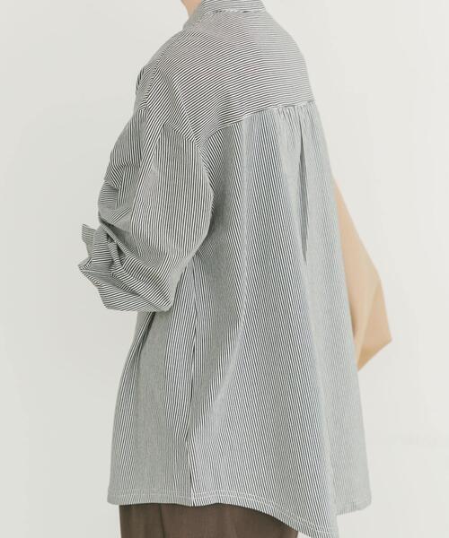 ITEMS URBANRESEARCH（アイテムズ アーバンリサーチ）の「『洗濯可』バンドカラーソデタックカットソー（シャツ/ブラウス・レディース・ホワイト/ストライプ・FREE）」の13枚目の写真