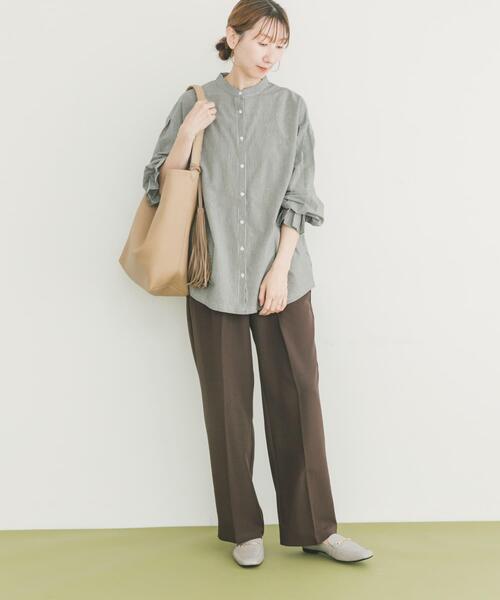 ITEMS URBANRESEARCH（アイテムズ アーバンリサーチ）の「『洗濯可』バンドカラーソデタックカットソー（シャツ/ブラウス・レディース・ホワイト/ストライプ・FREE）」の15枚目の写真