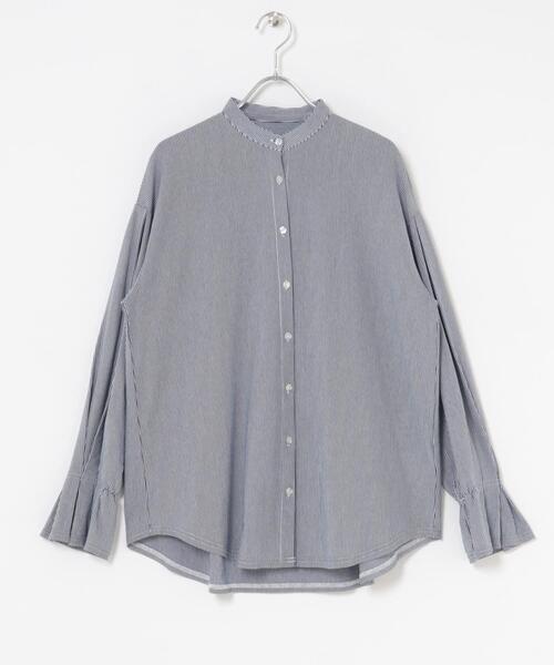 ITEMS URBANRESEARCH（アイテムズ アーバンリサーチ）の「『洗濯可』バンドカラーソデタックカットソー（シャツ/ブラウス・レディース・ホワイト/ストライプ・FREE）」の16枚目の写真