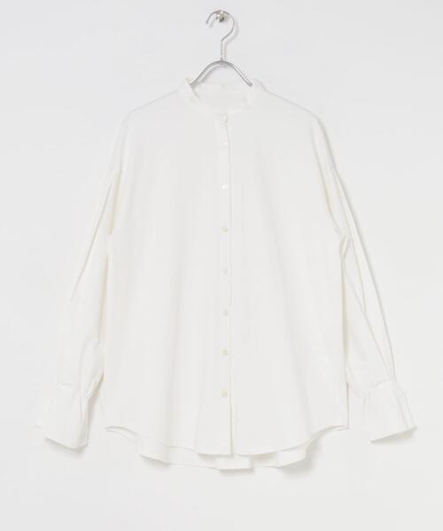 ITEMS URBANRESEARCH（アイテムズ アーバンリサーチ）の「『洗濯可』バンドカラーソデタックカットソー（シャツ/ブラウス・レディース・ホワイト/ストライプ・FREE）」の9枚目の写真