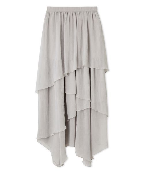 LILY BROWN(リリーブラウン)の「シアーフリルティアードスカート(スカート・レディース・グレー/チャコールグレー/ホワイト・F)」の3枚目の写真