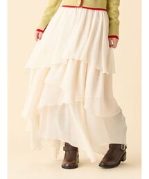 LILY BROWN | シアーフリルティアードスカート(スカート)