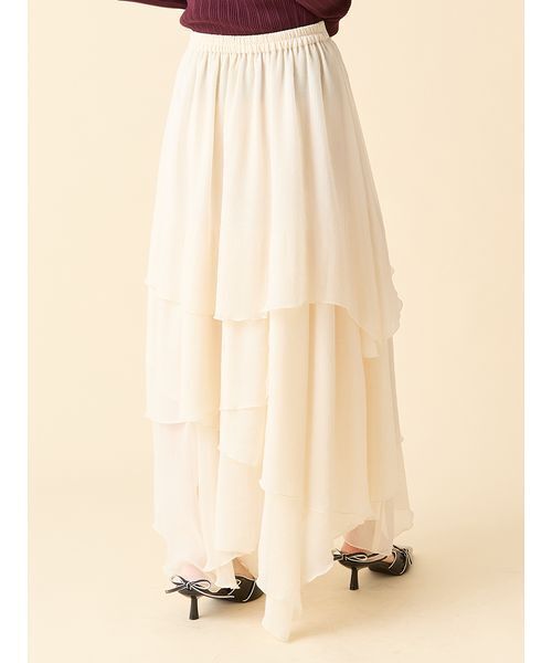 LILY BROWN(リリーブラウン)の「シアーフリルティアードスカート(スカート・レディース・グレー/チャコールグレー/ホワイト・F)」の11枚目の写真