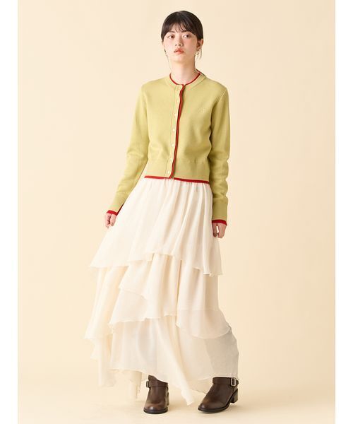 LILY BROWN(リリーブラウン)の「シアーフリルティアードスカート(スカート・レディース・グレー/チャコールグレー/ホワイト・F)」の15枚目の写真