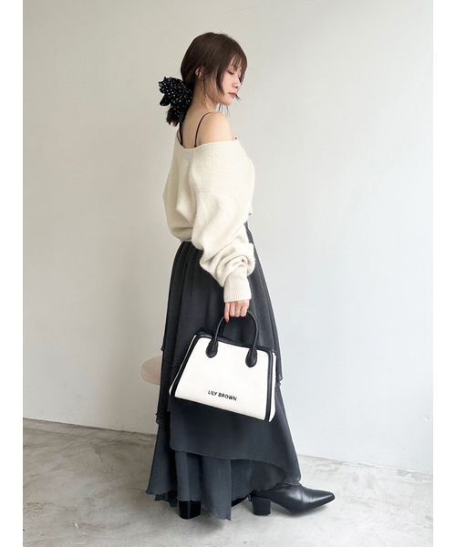 LILY BROWN(リリーブラウン)の「シアーフリルティアードスカート(スカート・レディース・グレー/チャコールグレー/ホワイト・F)」の4枚目の写真