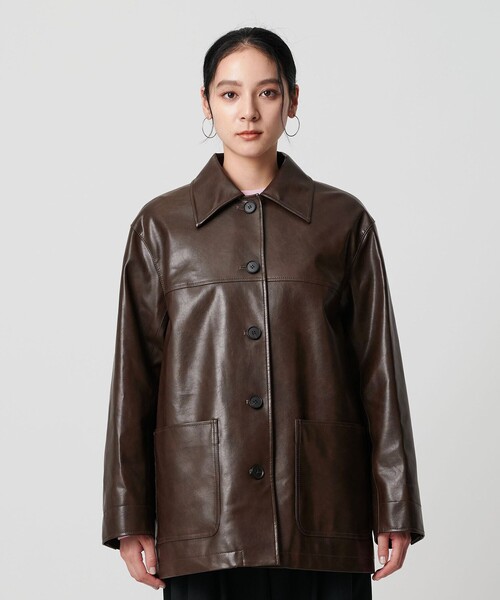 レザーライク カバーオール ジャケット（カバーオール）｜BEAUTY&YOUTH