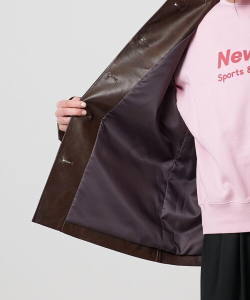 ☆美品　BEAUTY&YOUTH ブラックカバーオール　ジャケット　Mサイズ レザーライク カバーオール ジャケット