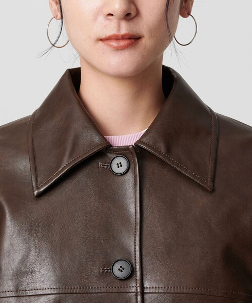 レザーライク カバーオール ジャケット（カバーオール）｜BEAUTY&YOUTH