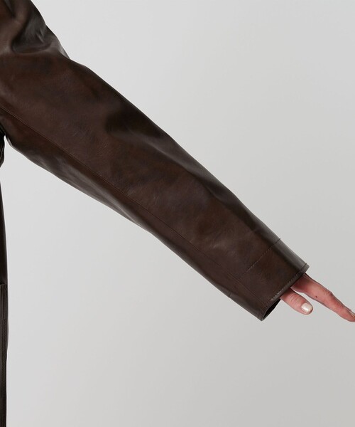 BEAUTY&YOUTH UNITED ARROWS（ビューティーアンドユースユナイテッドアローズ）の「レザーライク カバーオール ジャケット（カバーオール・レディース・ブラック/ダークブラウン・S/M/XS）」の6枚目の写真