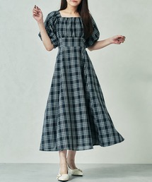 一部店舗限定 2wayオフショルチェックフレアワンピース