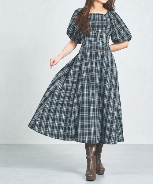 セール】一部店舗限定 2025秋冬新作 2wayオフショルチェックフレア