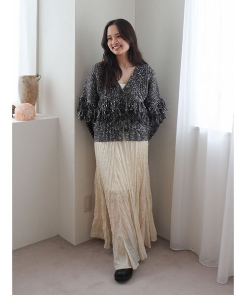 Ungrid（アングリッド）の「クリンクルボリュームスカート（スカート・レディース・アイボリー/ブラック/オレンジ・FREE）」の4枚目の写真