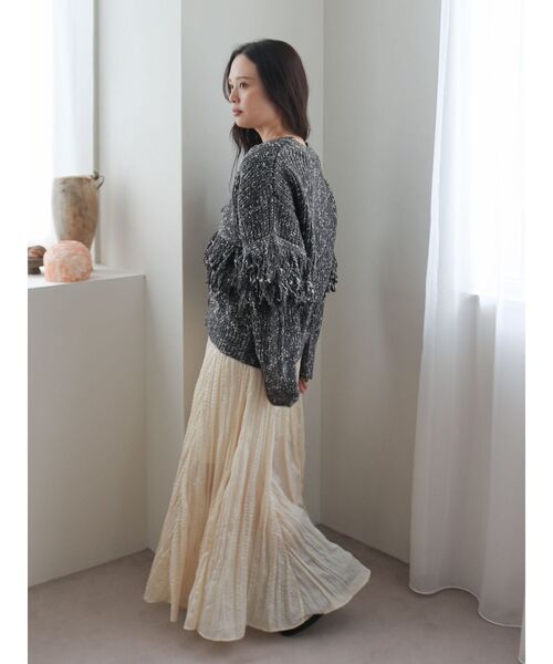 Ungrid（アングリッド）の「クリンクルボリュームスカート（スカート・レディース・アイボリー/ブラック/オレンジ・FREE）」の5枚目の写真