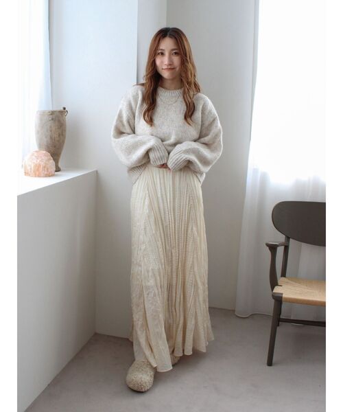 Ungrid（アングリッド）の「クリンクルボリュームスカート（スカート・レディース・アイボリー/ブラック/オレンジ・FREE）」の12枚目の写真