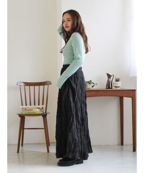 Ungrid（アングリッド）の「クリンクルボリュームスカート（スカート・レディース・アイボリー/ブラック/オレンジ・FREE）」の16枚目の写真