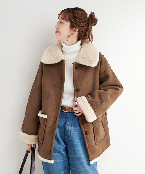 リバーシブルムートンライクコート（ムートンコート）｜B.C STOCK