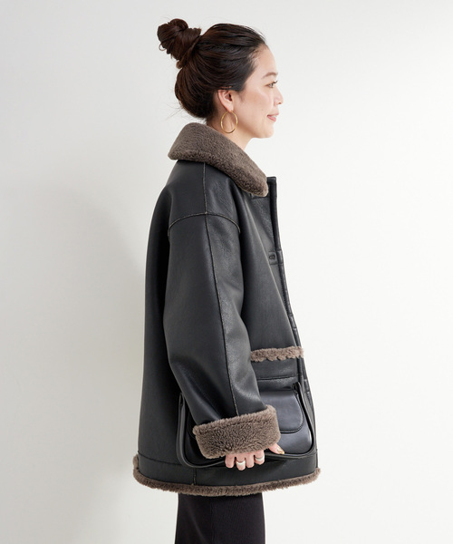 リバーシブルムートンライクコート（ムートンコート）｜B.C STOCK
