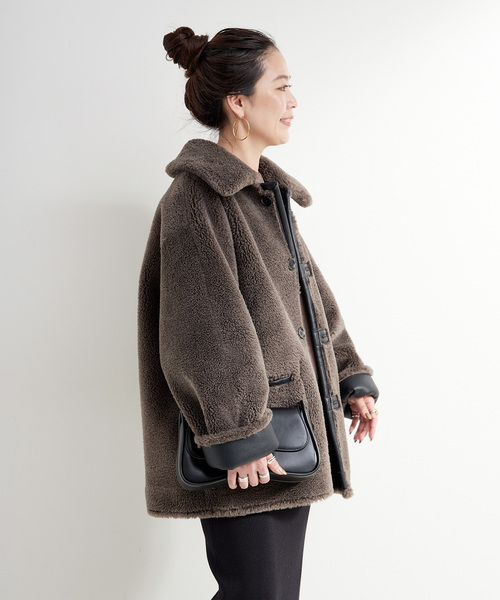 リバーシブルムートンライクコート（ムートンコート）｜B.C STOCK