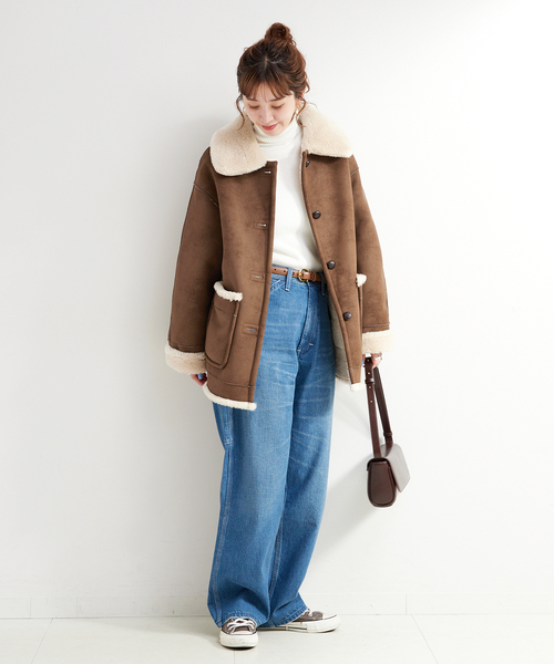 リバーシブルムートンライクコート（ムートンコート）｜B.C STOCK