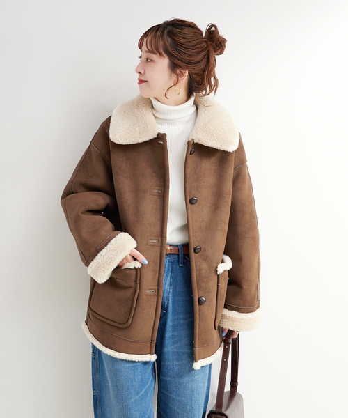 リバーシブルムートンライクコート（ムートンコート）｜B.C STOCK