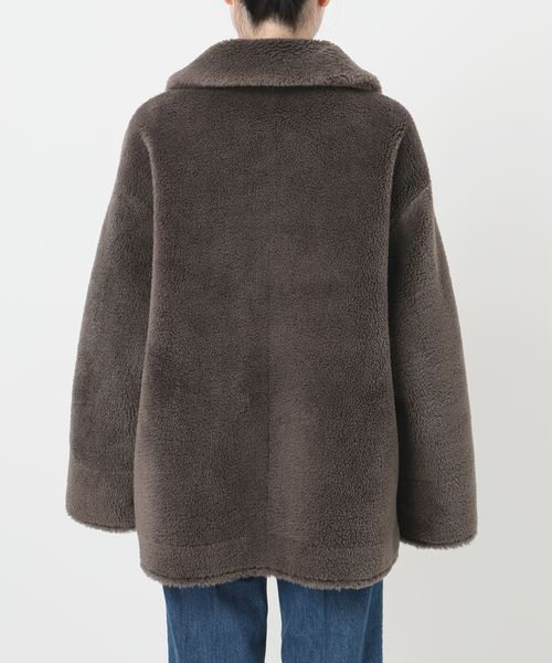 【新品】B’2nd リバーシブルパイピングムートンコート　グレー 新品】B'2nd リバーシブルパイピングムートンコート グレー